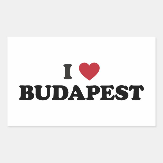 I Heart Budapest Ungarn Rechteckiger Aufkleber (Vorderseite)