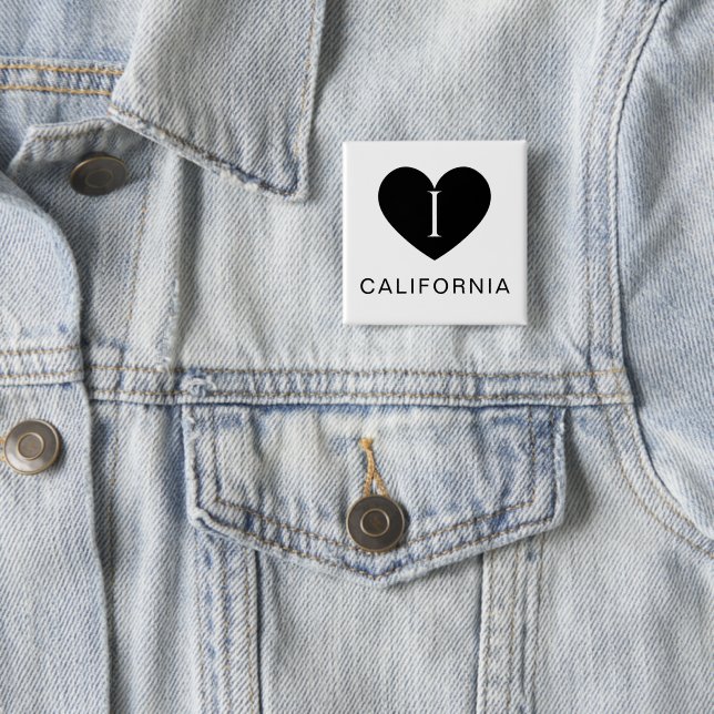 I Heart California Classic Button for All Outfits (Beispiel)