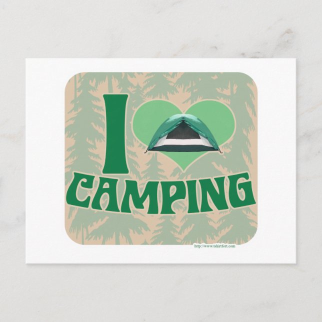 I Heart Camping Postkarte (Vorderseite)