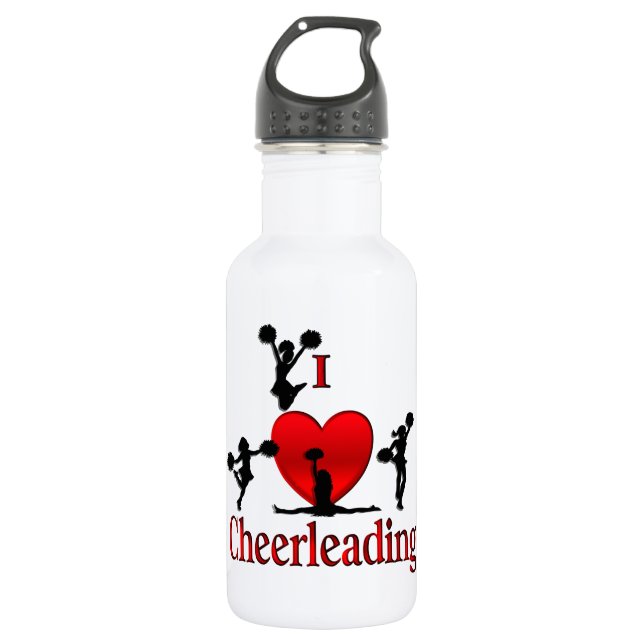 I Heart Cheerleader Trinkflasche (Vorderseite)
