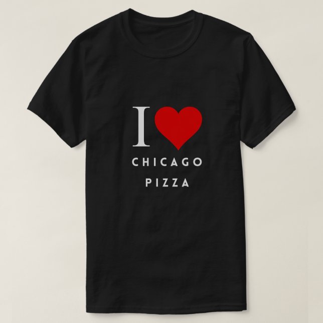 I Heart Chicago Pizza blk Mens T-Shirt (Design vorne)