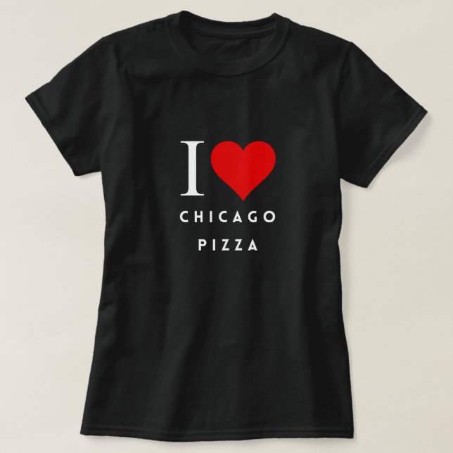 I Heart Chicago Pizza blk Womens T - Shirt (Design vorne)
