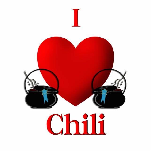 I Heart Chili Freistehende Fotoskulptur (Vorne)