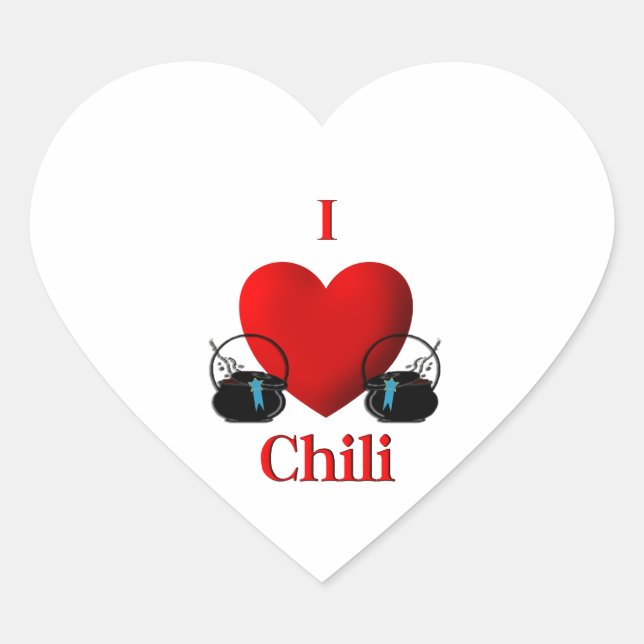 I Heart Chili Herz-Aufkleber (Vorderseite)
