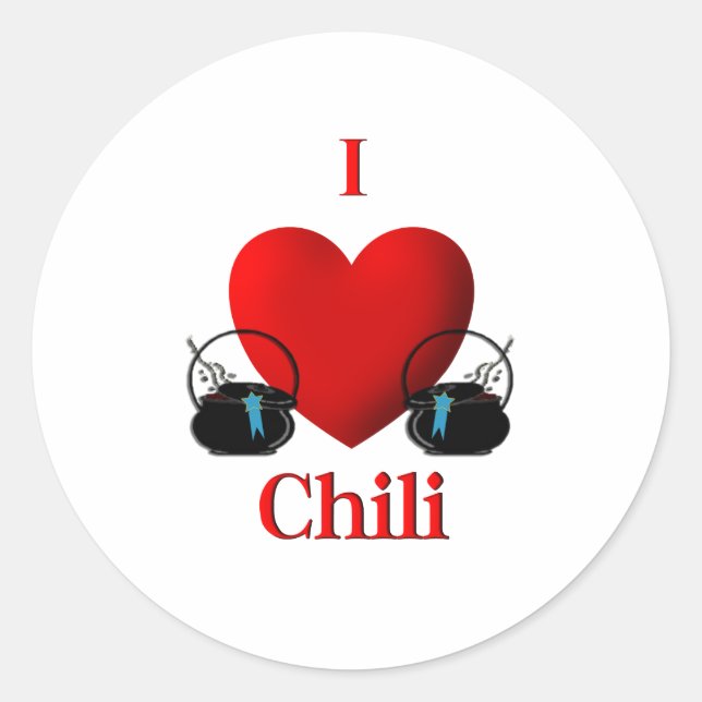 I Heart Chili Runder Aufkleber (Vorderseite)