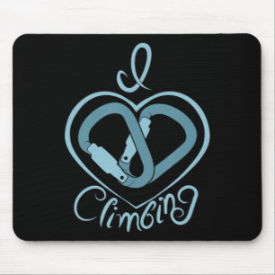 I Heart Climbing (Carabiner) Spaß Rock Klettern Mousepad