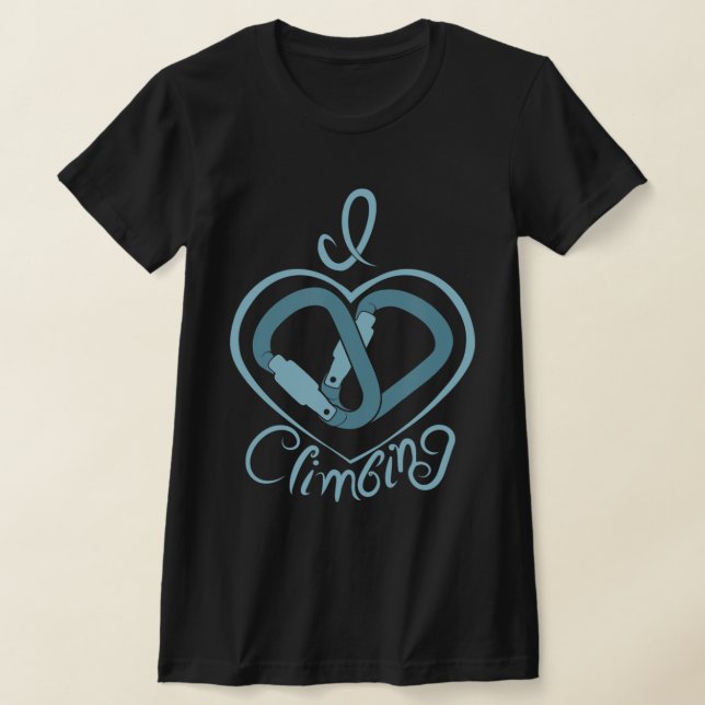 I Heart Climbing (Carabiner) Spaß Rock Klettern T-Shirt (Ablage )