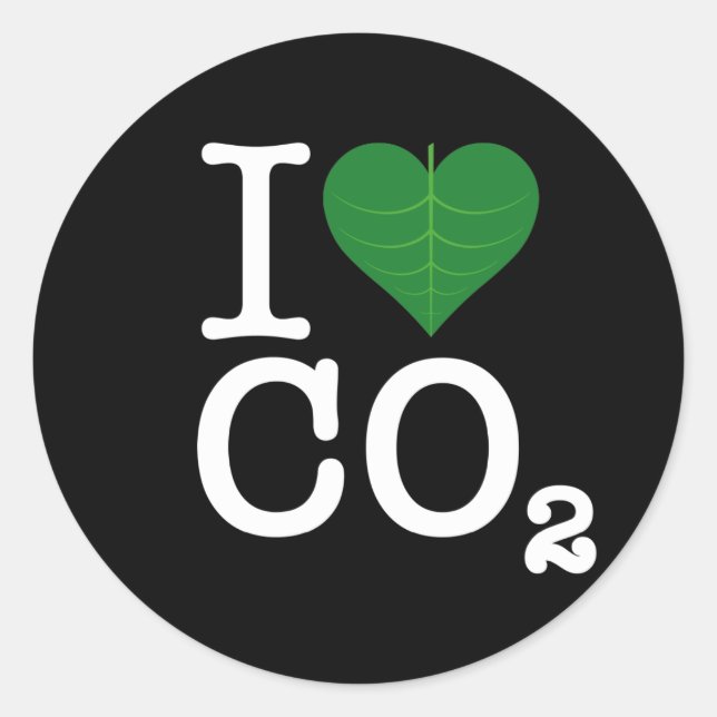 I Heart CO2 Runder Aufkleber (Vorderseite)