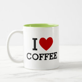 I Heart Coffee Funny Cute Gift for Coffee Lovers Zweifarbige Tasse