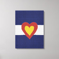 I Heart Colorado Flag Leinwand Mauer