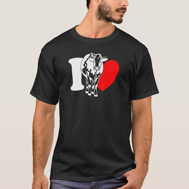 I Heart Cows - Funny Farmer, Cattle Rancher, Cow L T-Shirt (Vorderseite)