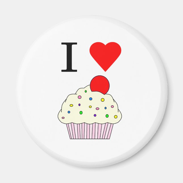 I heart Cupcakes Magnet (Vorne)