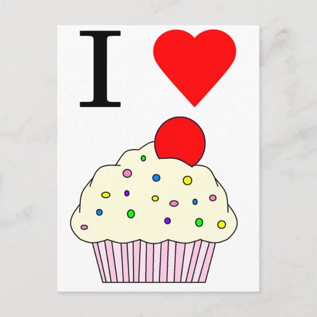 I heart Cupcakes Postkarte (Vorderseite)