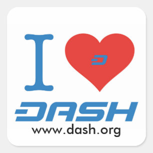 I Heart Dash Quadratischer Aufkleber