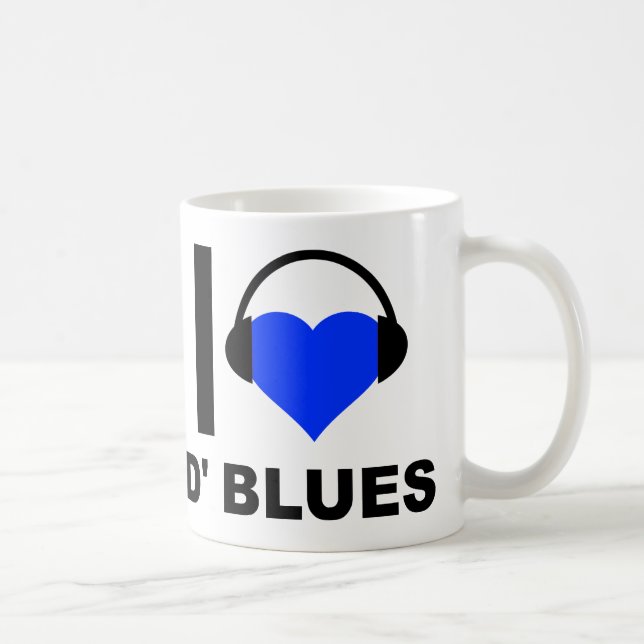 I Heart D'Blues Funny Mug Kaffeetasse (Rechts)