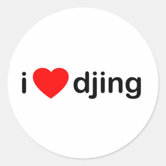 I Heart Djing Runder Aufkleber