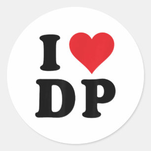 I Heart DP Initials I Liebe D.p. Runder Aufkleber