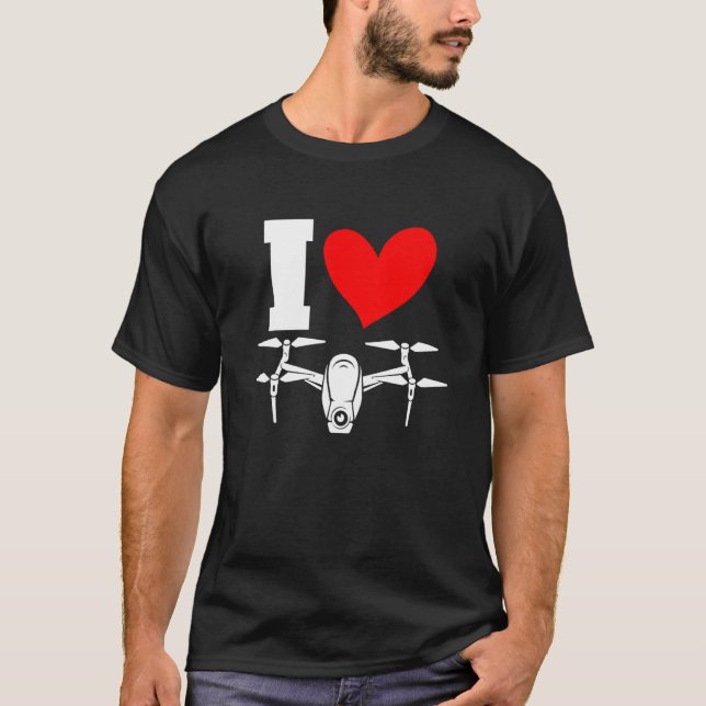 I Heart Drone Quadcopter Remote Kontrolle FVP Oper T-Shirt (Vorderseite)