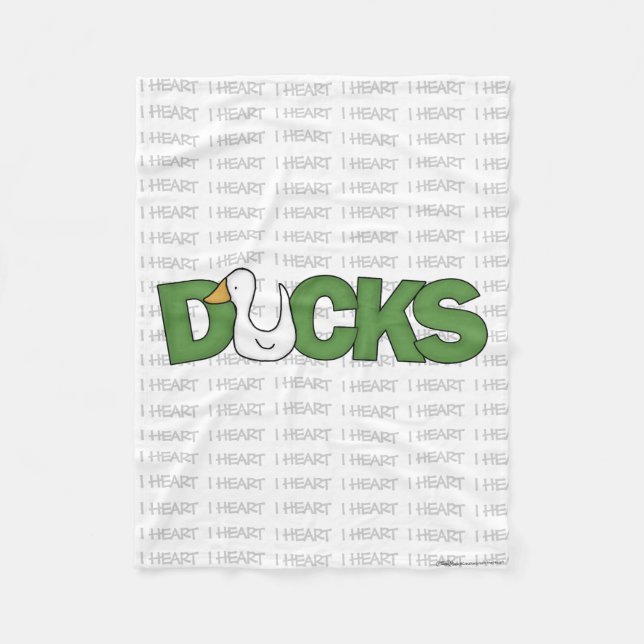 I Heart Ducks Fleecedecke (Vorderseite)