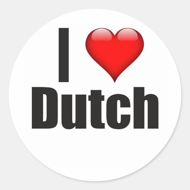 I Heart Dutch Runder Aufkleber (Vorderseite)