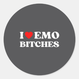 I Heart Emo Es Funny Quote Red Heart Emo Girl Styl Runder Aufkleber