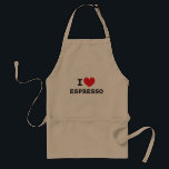 I heart Espresso Kaffeeküche Schürze für barista<br><div class="desc">Ich liebe Espresso Kaffeeküche Schürze für Barista. Kurze beige Schürze für Damen und Herren. Personalisieren Sie das Vorlagendesign für die Liebe. Auch in anderen Farben erhältlich. Ideal für Kaffeeliebhaber.</div>