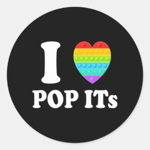 I Heart Fidget I Liebe Fidgets Pop It Heart Runder Aufkleber