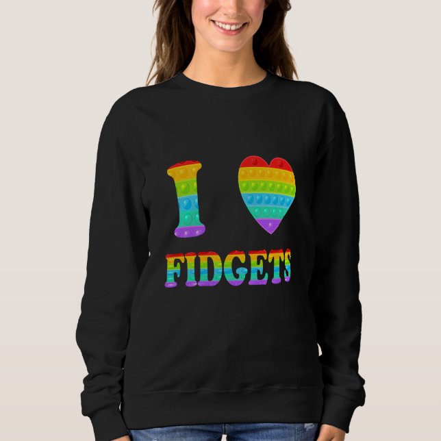 I Heart Fidget I Love Fidgets Pop It Heart Sweatshirt (Vorderseite)