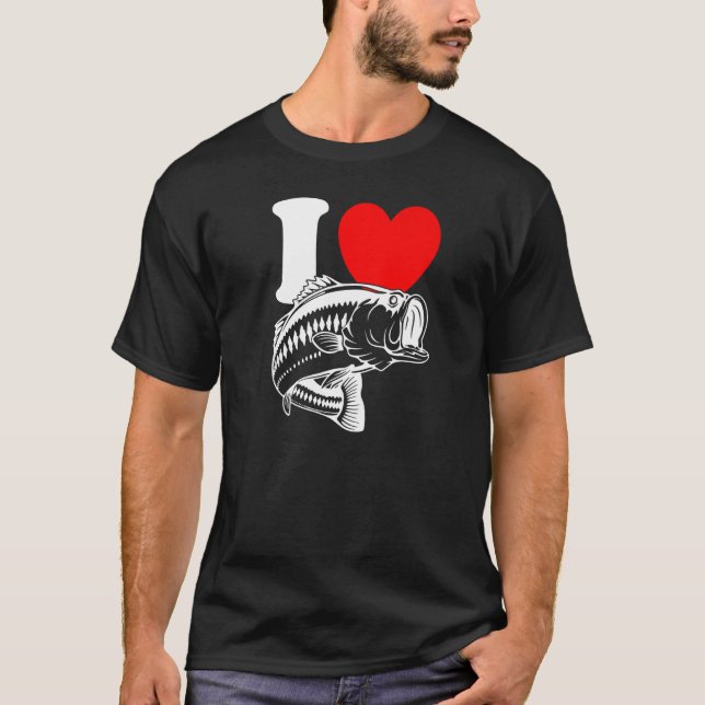 I Heart Fish  Cute I Love Fishing Bass Fishing T-Shirt (Vorderseite)