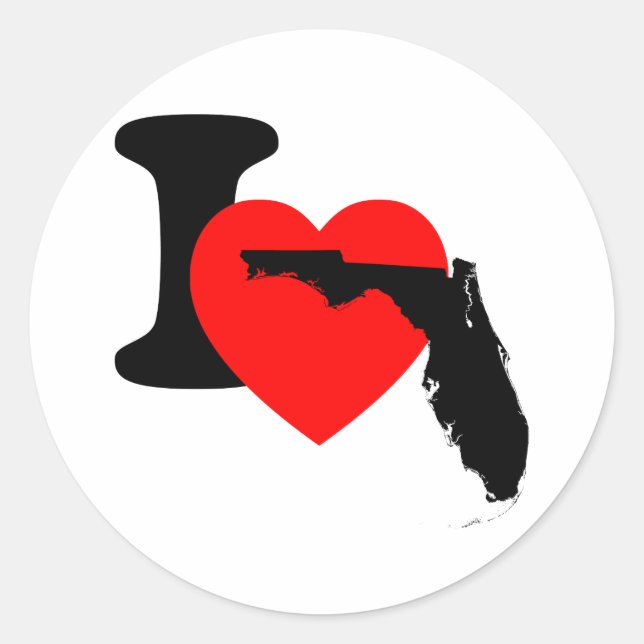 I Heart Florida Runder Aufkleber (Vorderseite)