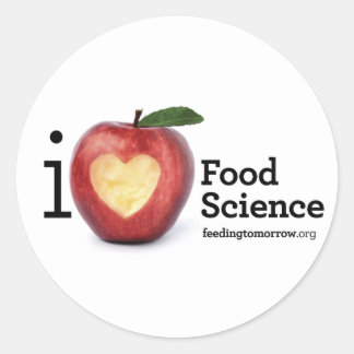 "I Heart Food Science"-Aufkleber Runder Aufkleber