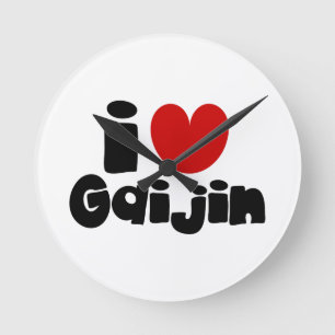 i heart Gaijin Runde Wanduhr