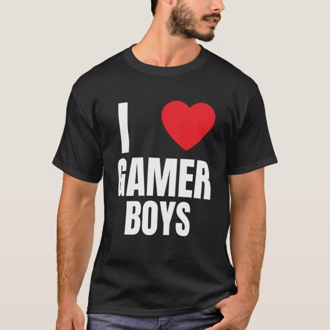 I Heart Gamer Boys I Liebe Gamer Boys T-Shirt (Vorderseite)