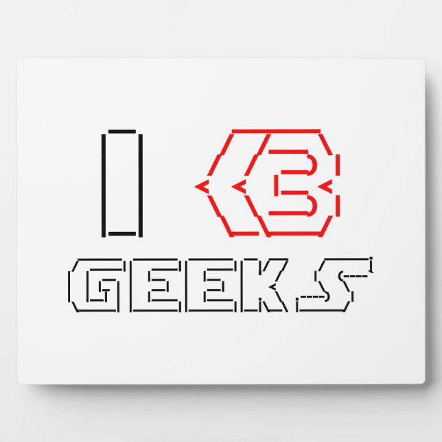 I Heart Geeks ASCII ART Fotoplatte (Vorderseite)