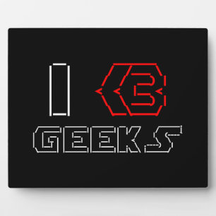 I Heart Geeks ASCII ART Fotoplatte