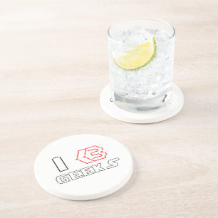 I Heart Geeks ASCII ART Getränkeuntersetzer