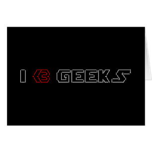 I Heart Geeks ASCII ART Grußkarte