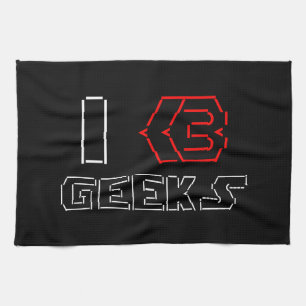 I Heart Geeks ASCII ART Küchentuch