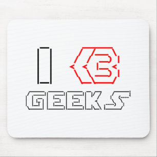 I Heart Geeks ASCII ART Mousepad