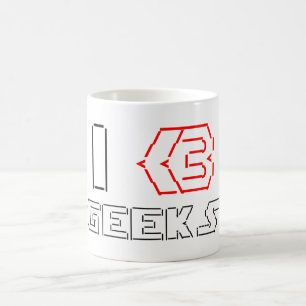 I Heart Geeks ASCII ART Tasse