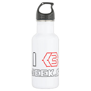 I Heart Geeks ASCII ART Trinkflasche