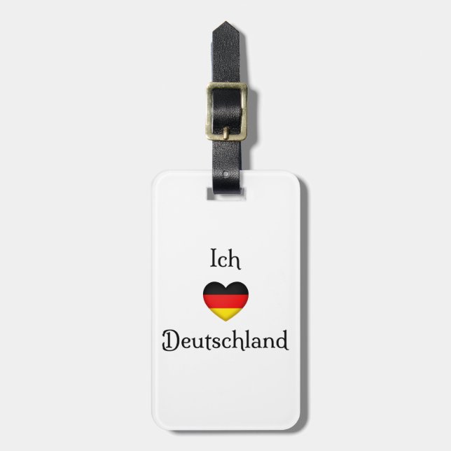 "I Heart Germany" Deutscher Prix World Traveller Gepäckanhänger (Vorderseite vertikal)