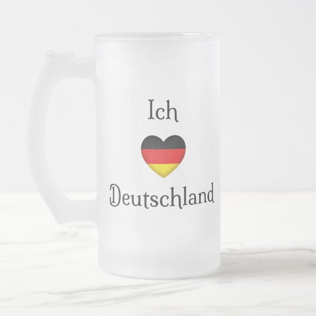 "I Heart Germany" Deutscher Prix World Traveller Mattglas Bierglas (Links)
