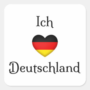 "I Heart Germany" Deutscher Prix World Traveller Quadratischer Aufkleber