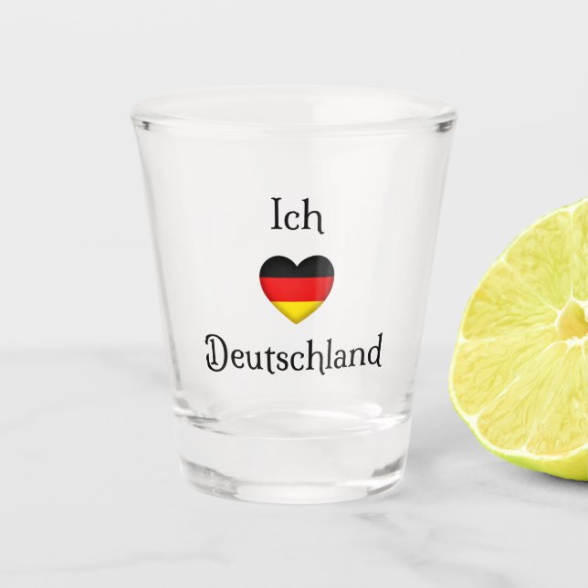 "I Heart Germany" Deutscher Prix World Traveller Schnapsglas (Vorderseite)