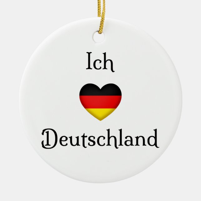 "I heart Germany" Deutscher Reisender Keramik Ornament (Vorne)