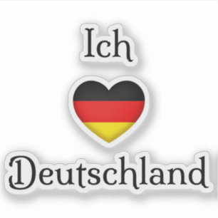 "I heart Germany" "Ich Liebe Deutschland" German S Aufkleber