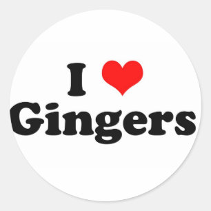 I Heart Gingers Runder Aufkleber