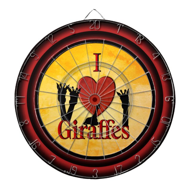 I Heart Giraffs Regulation Dart Board Dartscheibe (vorne)