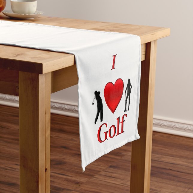I Heart Golf Mittelgroßer Tischläufer (Beispiel)